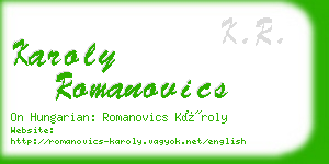 karoly romanovics business card